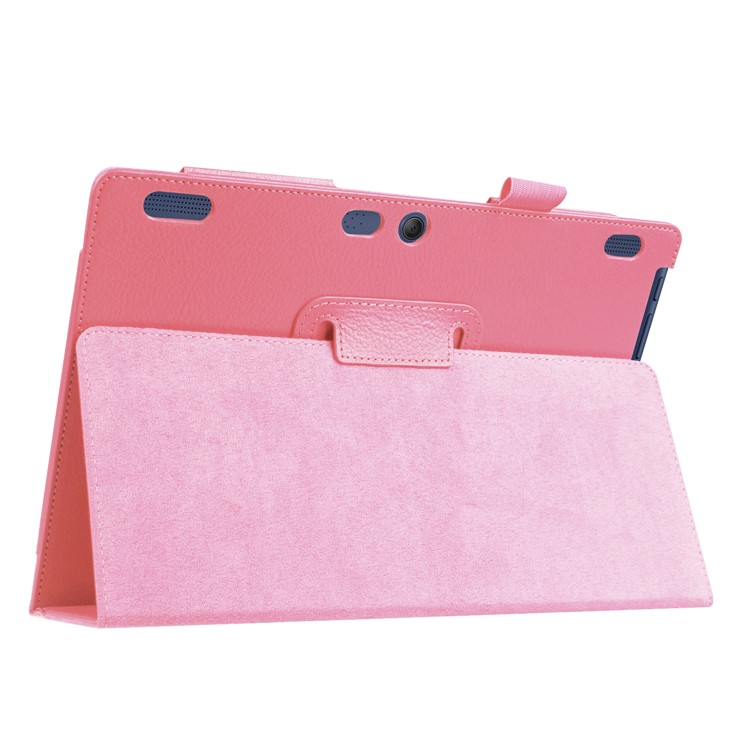 Litchi Skin PU Stand Stand Caso Para Lenovo Tab3 10 TB-X103F - Rosa-8