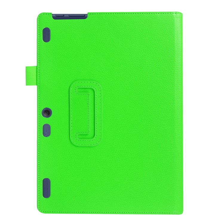 Litchi Skin Leather Protection Case with Stand for Lenovo Tab 3 10.1 TB-X103F - Green-3