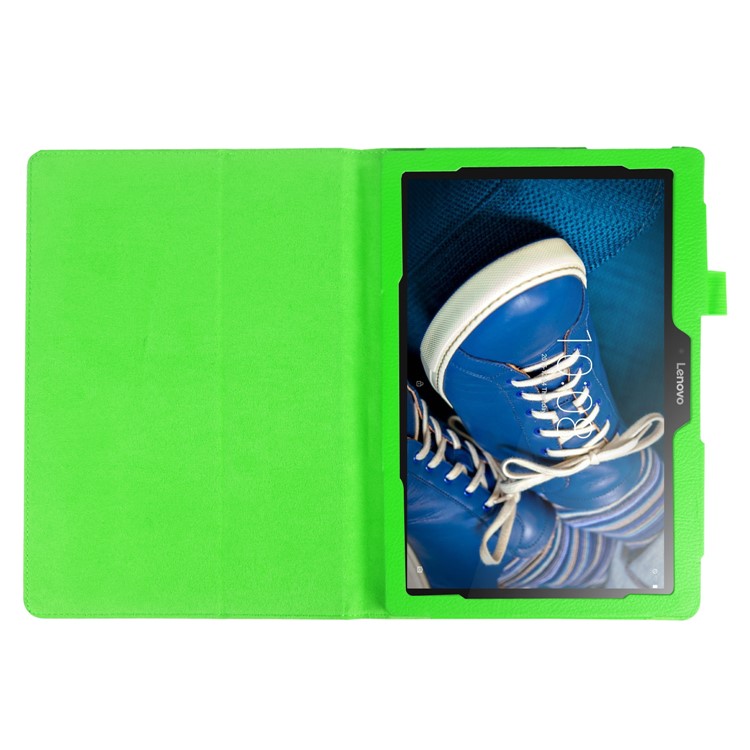 Litchi Skin Leather Protection Case with Stand for Lenovo Tab 3 10.1 TB-X103F - Green-5