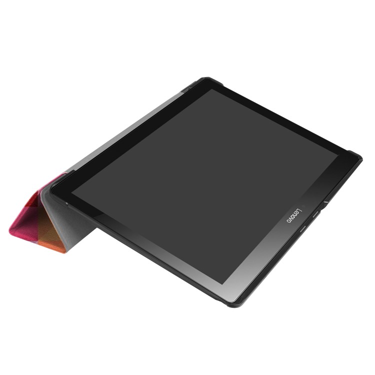 Pattern Printing Tri-fold Stand Leather Case for Lenovo Tab 10 X103F - Colorful Triangle Grid-9