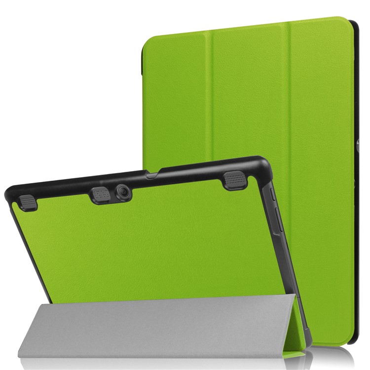 Leather Case Cover with Tri-fold Stand for Lenovo Tab 3 10.1 TB-X103F - Green-1