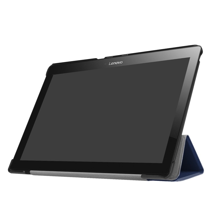 Tri-fold PU Leather Stand Case for Lenovo Tab 3 10.1 TB-X103F - Dark Blue-7