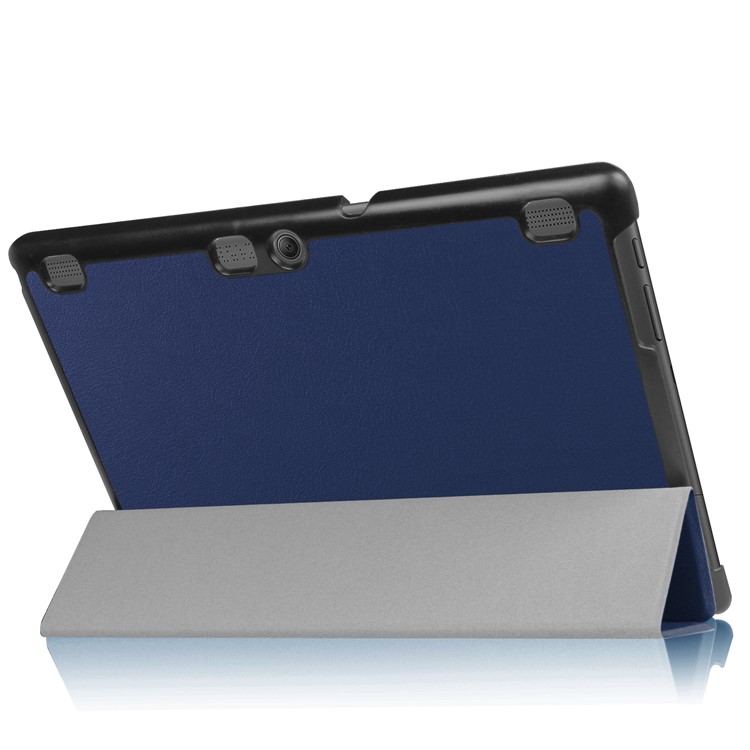 Tri-fold PU Leather Stand Case for Lenovo Tab 3 10.1 TB-X103F - Dark Blue-8