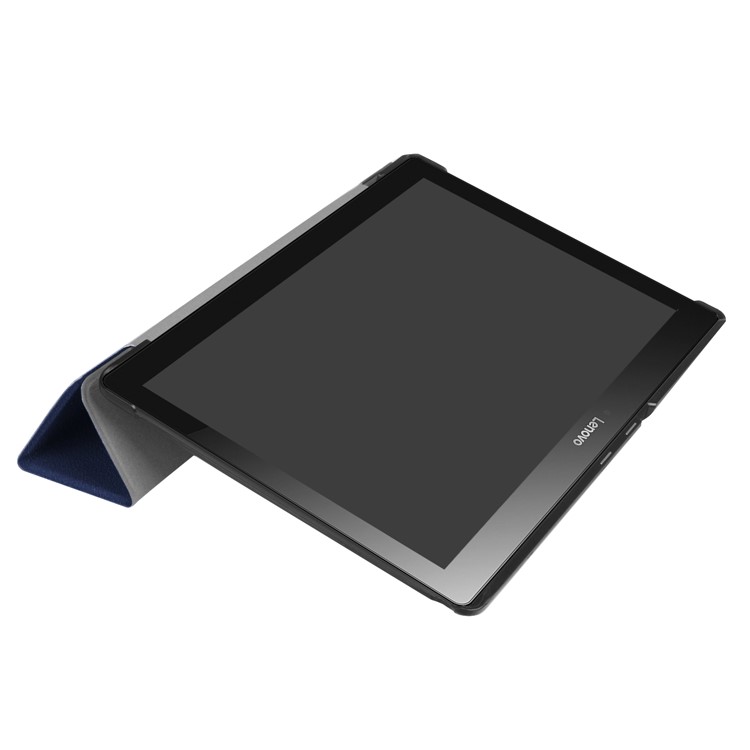 Tri-fold PU Leather Stand Case for Lenovo Tab 3 10.1 TB-X103F - Dark Blue-9