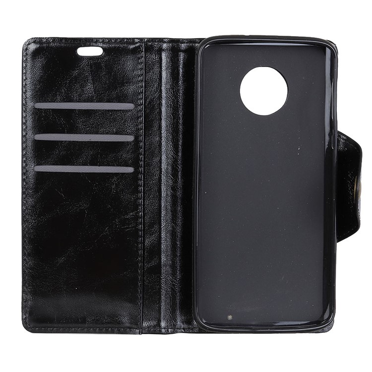 PU Leather Wallet Stand Mobile Case for Motorola Moto G6 Plus - Black-5