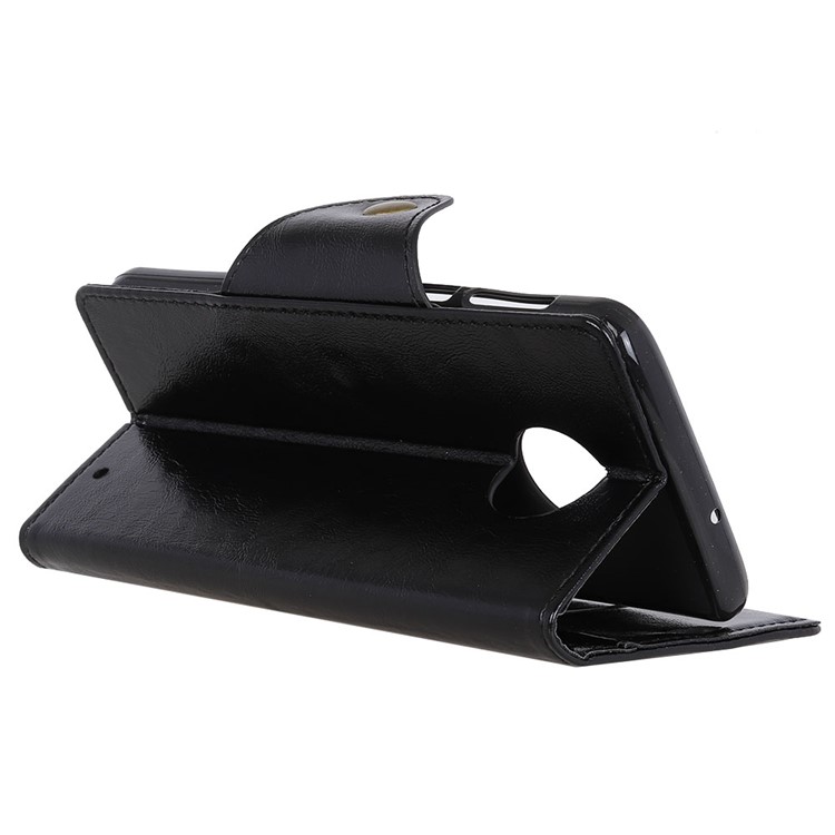 PU Leather Wallet Stand Mobile Case for Motorola Moto G6 Plus - Black-6