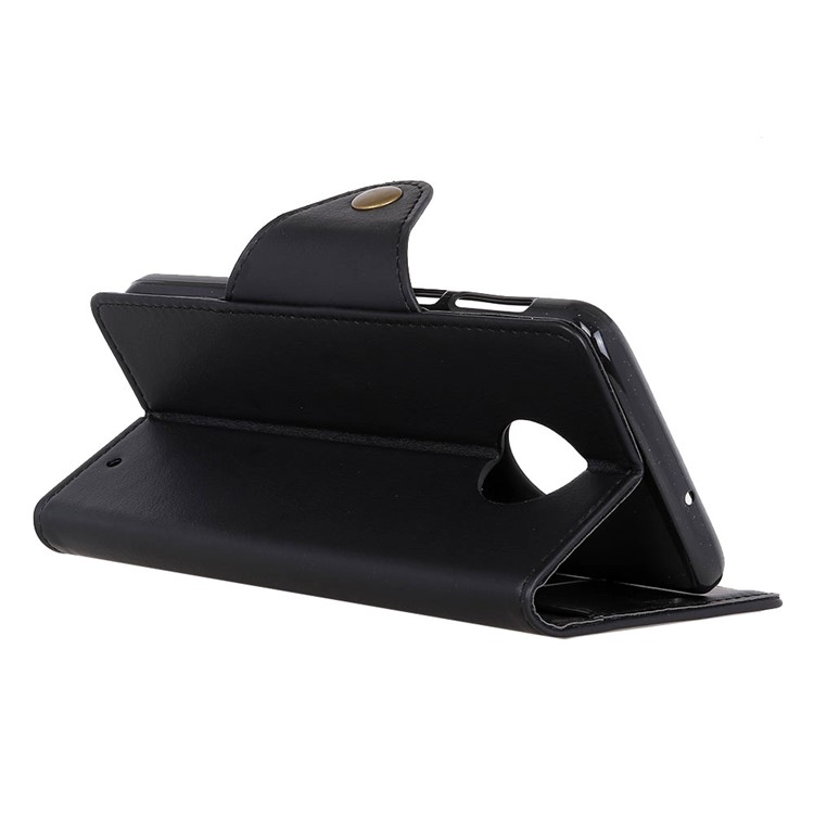 PU Leather Wallet Stand Phone Case for Motorola Moto G6 Plus - Black-8
