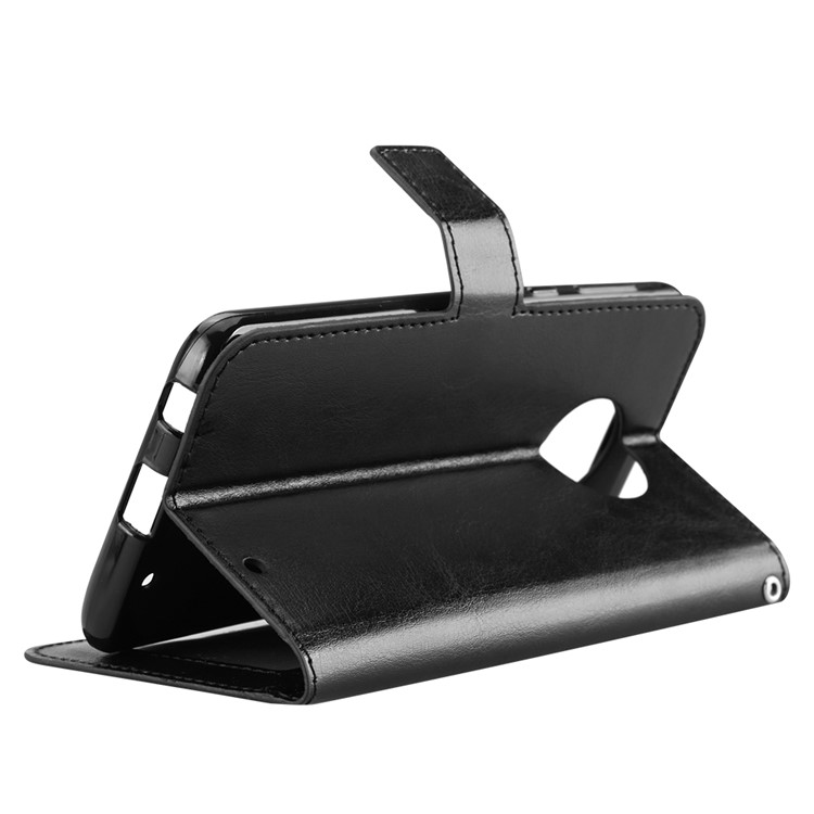 Crazy Horse Wallet Leather Stand Case for Motorola Moto G6 Plus - Black-5