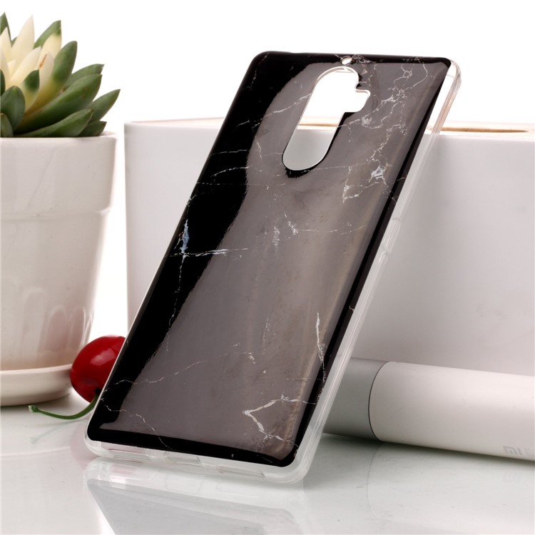 Marble Pattern IMD TPU Case for Lenovo K8 Note - Black-4