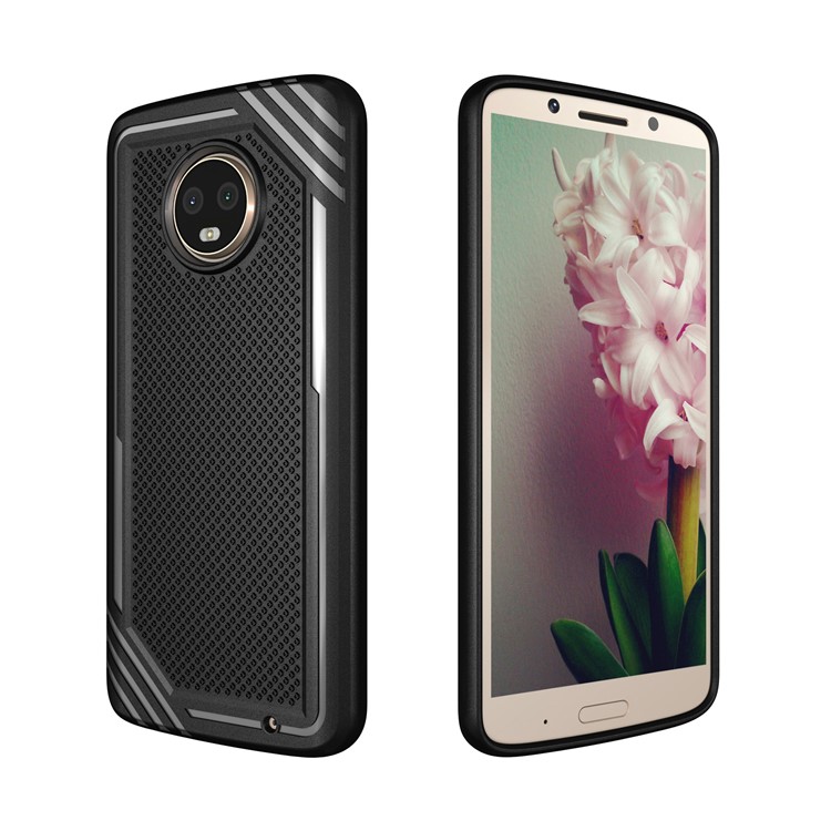 Anti-slip Armor Soft TPU Back Phone Casing for Motorola Moto G6 Plus - Black-12