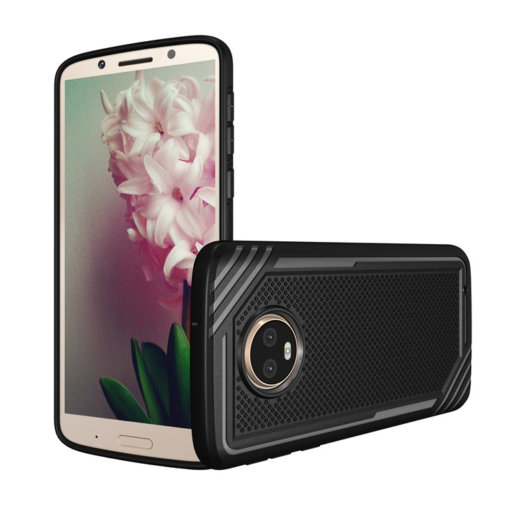 Anti-slip Armor Soft TPU Back Phone Casing for Motorola Moto G6 Plus - Black-7