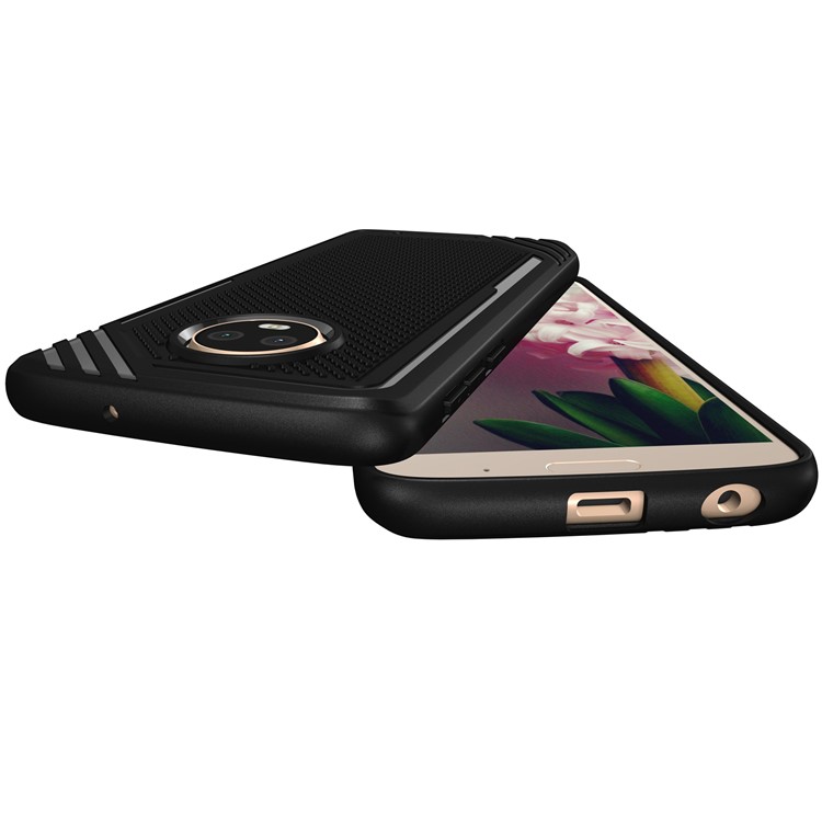 Anti-slip Armor Soft TPU Back Phone Casing for Motorola Moto G6 Plus - Black-9