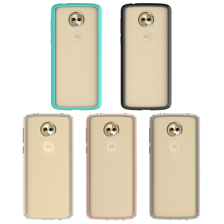 100Pcs/Set Clear Acrylic Back + TPU Edges Hybrid Case for Motorola Moto X5 - Black-2