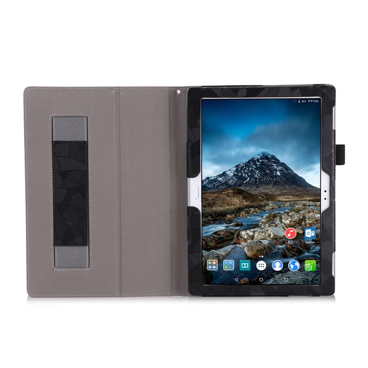 Leaves Pattern Stand Leather Case for Lenovo Tab 4 10 / 4 10 Plus / Moto Tab - Black-5
