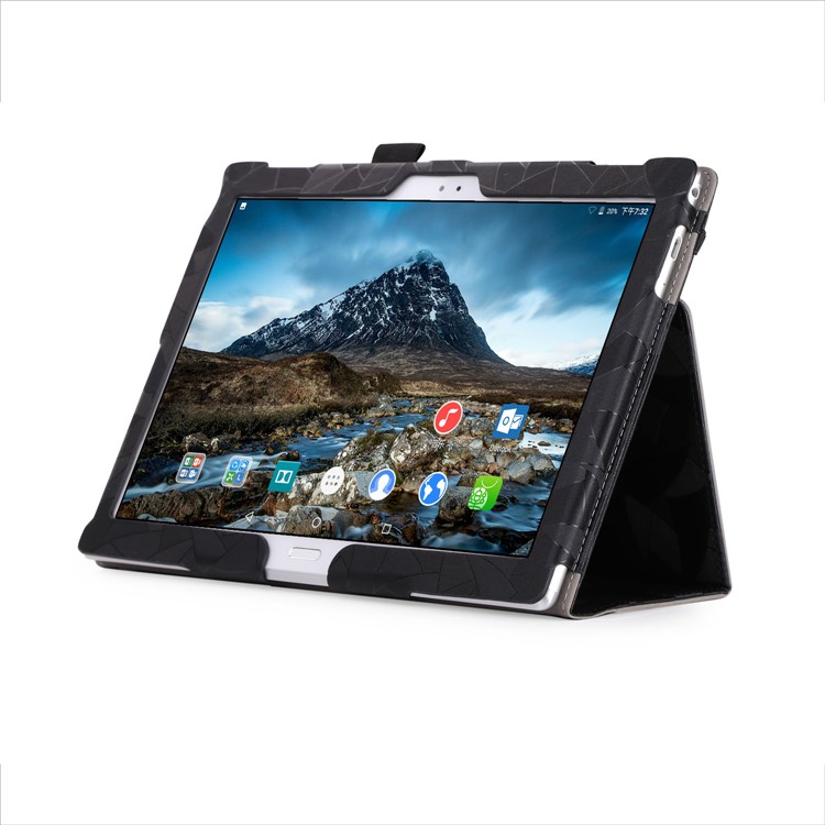 Leaves Pattern Stand Leather Case for Lenovo Tab 4 10 / 4 10 Plus / Moto Tab - Black-6