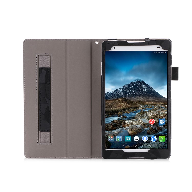 Leaves Pattern Stand Leather Case for Lenovo Tab 4 8 / Tab 4 8 Plus - Black-5
