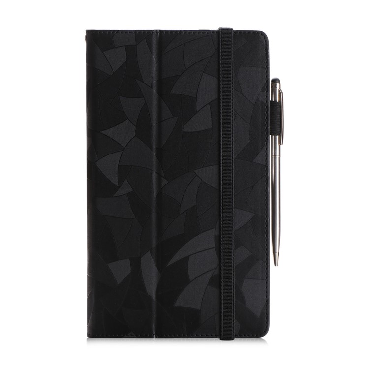 Leaves Pattern Stand Leather Case for Lenovo Tab 4 8 / Tab 4 8 Plus - Black-7
