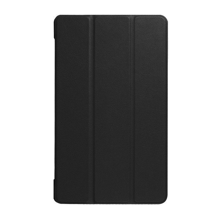 Tri-fold Stand Leather Folio Case for Lenovo Tab 4 8 Plus - Black-2