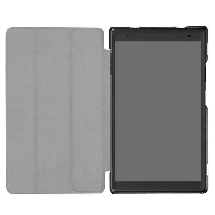 Tri-fold Stand Leather Folio Case for Lenovo Tab 4 8 Plus - Black-6