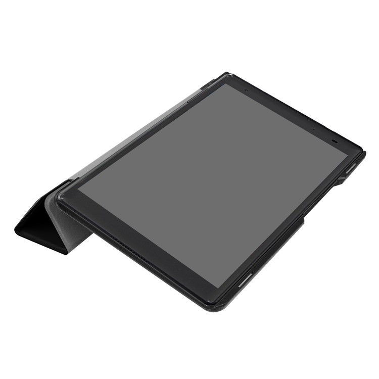 Tri-fold Stand Leather Folio Case for Lenovo Tab 4 8 Plus - Black-7