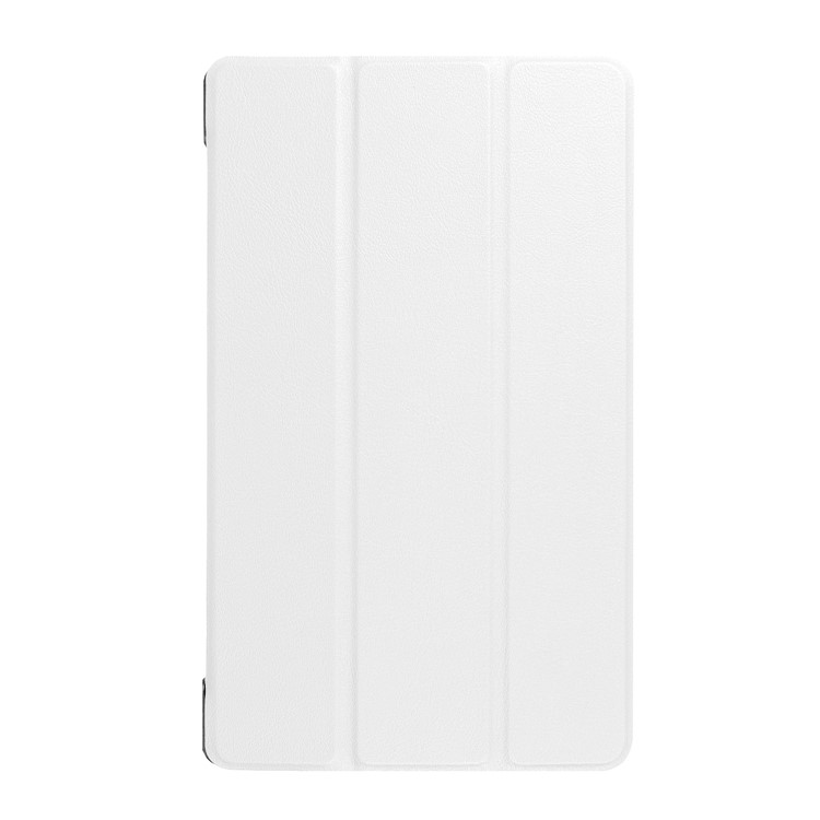 Tri-fold Stand Leather Folio Cover for Lenovo Tab 4 8 Plus - White-2