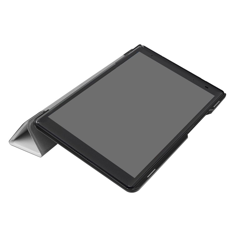 Tri-fold Stand Leather Folio Cover for Lenovo Tab 4 8 Plus - White-7