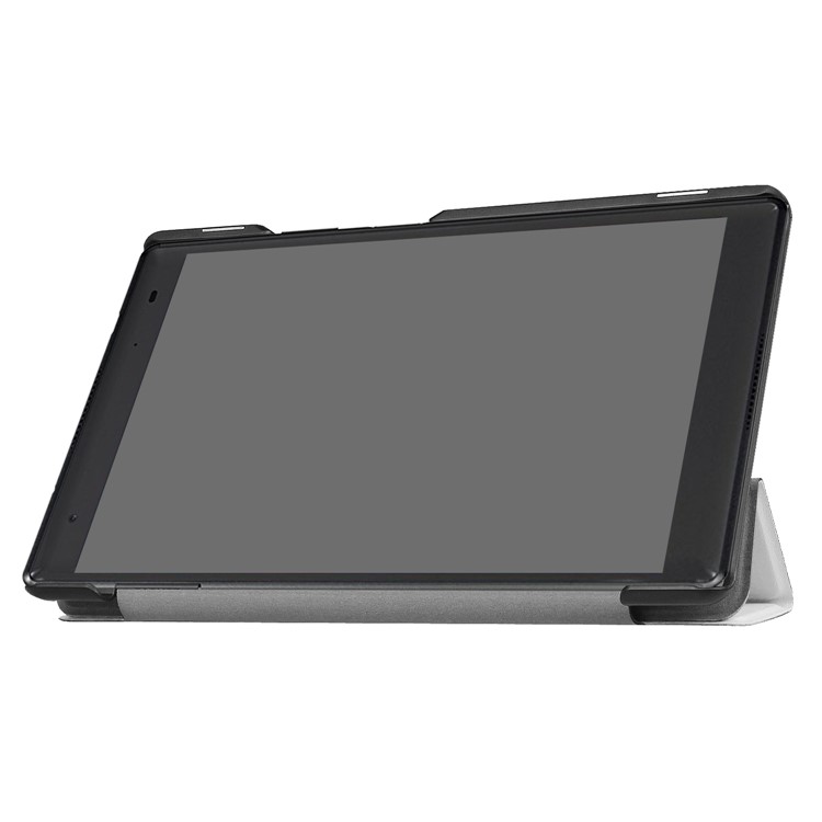 Tri-fold Stand Leather Folio Cover for Lenovo Tab 4 8 Plus - White-9