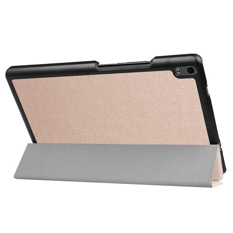 Tri-fold Stand Leather Tablet Shell for Lenovo Tab 4 8 Plus - Rose Gold-8