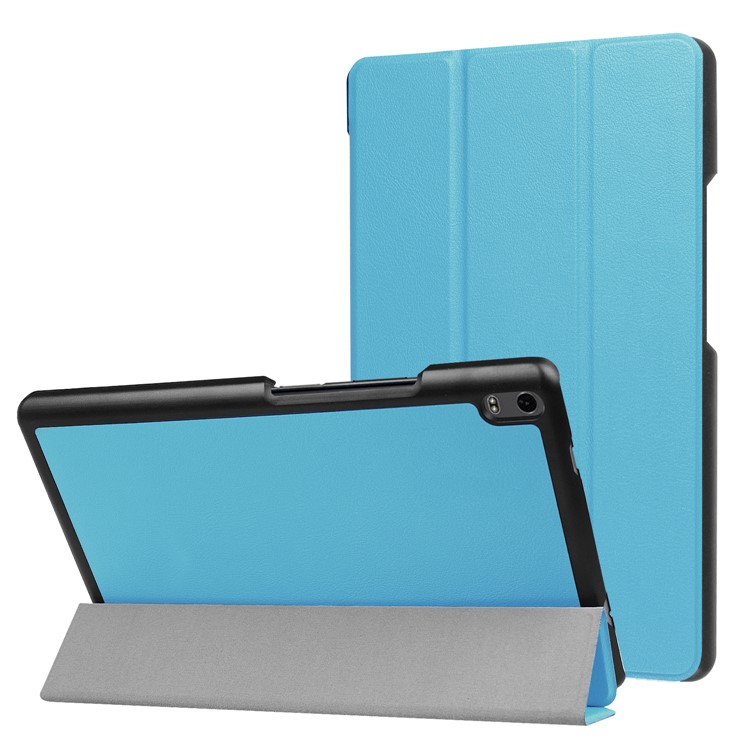 Tri-fold Stand Leather Protection Shell for Lenovo Tab 4 8 Plus - Baby Blue-1