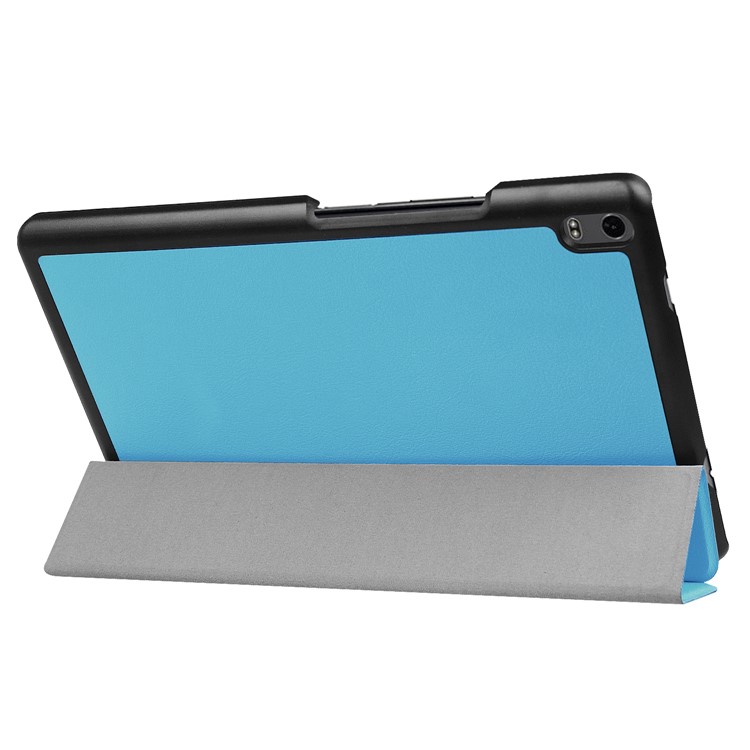 Tri-fold Stand Leather Protection Shell for Lenovo Tab 4 8 Plus - Baby Blue-8
