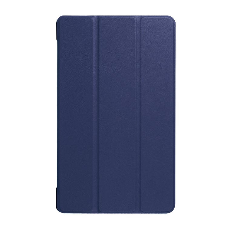 Tri-fold Stand Leather Folio Cover Casing for Lenovo Tab 4 8 Plus - Dark Blue-2