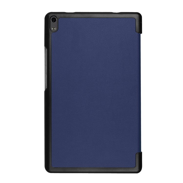 Tri-fold Stand Leather Folio Cover Casing for Lenovo Tab 4 8 Plus - Dark Blue-3
