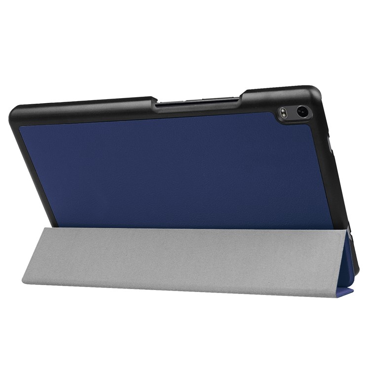 Tri-fold Stand Leather Folio Cover Casing for Lenovo Tab 4 8 Plus - Dark Blue-8