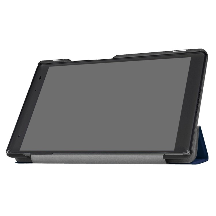 Tri-fold Stand Leather Folio Cover Casing for Lenovo Tab 4 8 Plus - Dark Blue-9