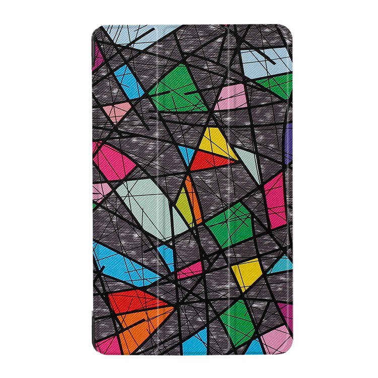 Tri-fold Stand PU Leather Cover for Lenovo Tab 4 8 Plus - Abstract Drawing-2