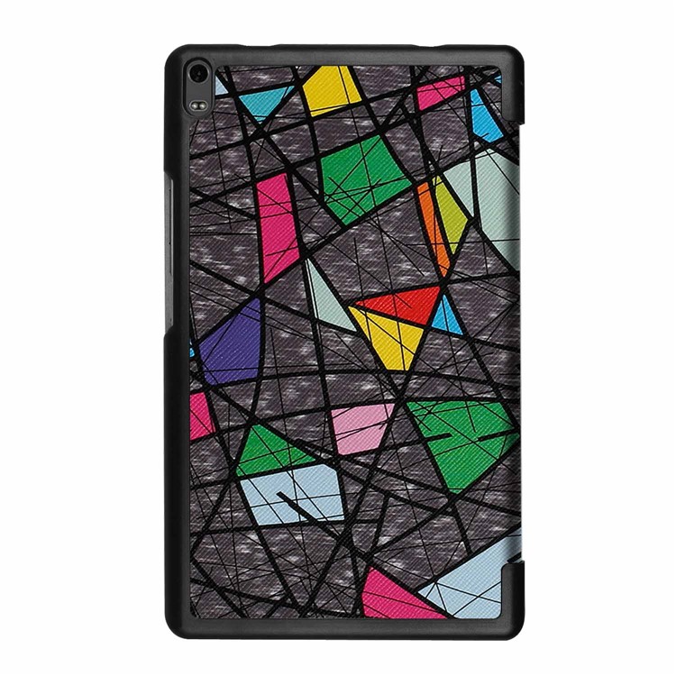 Tri-fold Stand PU Leather Cover for Lenovo Tab 4 8 Plus - Abstract Drawing-3