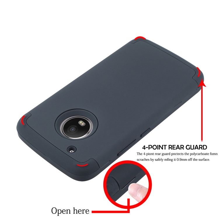 Detachable Shockproof PC + TPU Hybrid Case for Motorola Moto G5 Plus - Black-5