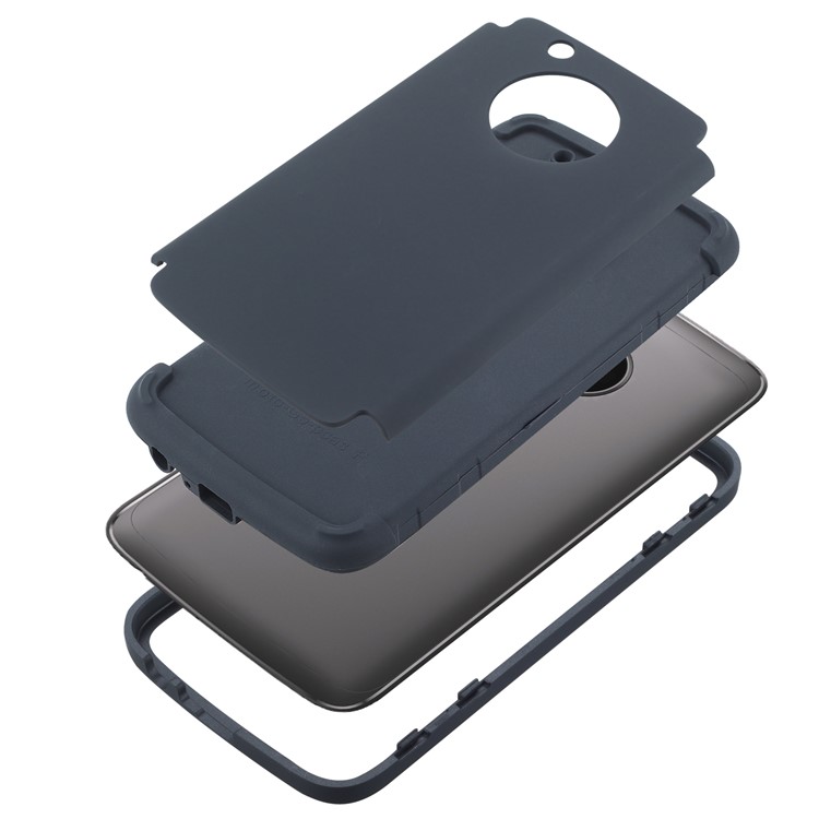 Detachable Shockproof PC + TPU Hybrid Case for Motorola Moto G5 Plus - Black-7