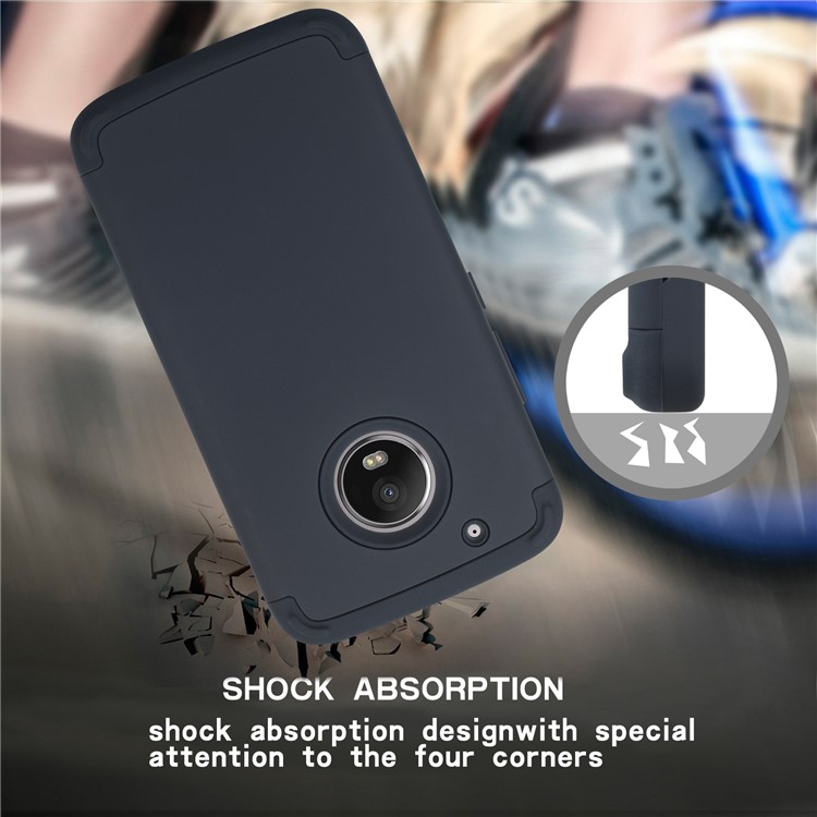 Detachable Shockproof PC + TPU Hybrid Case for Motorola Moto G5 Plus - Black-8