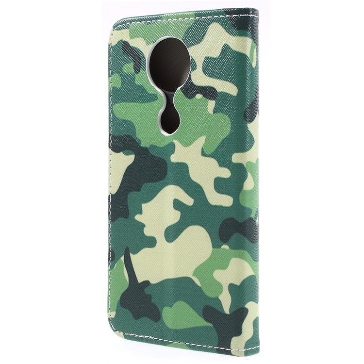 Cross Grain Patterned Wallet Leather Mobile Case for Motorola Moto E5 / G6 Play - Camouflage Cloth-3