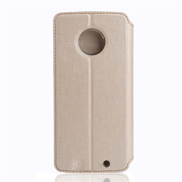 VILI DMX Cross Texture Card Holder Leather Stand Casing for Motorola Moto G6 Plus - Gold-5