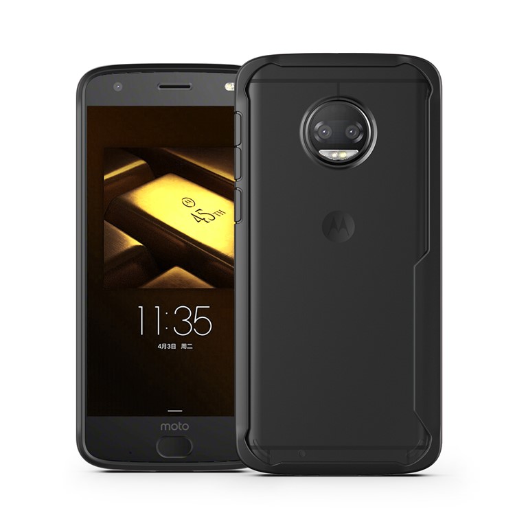 Shock Absorption PC + TPU Hybrid Cell Phone Case for Motorola Moto G6 - Black-1