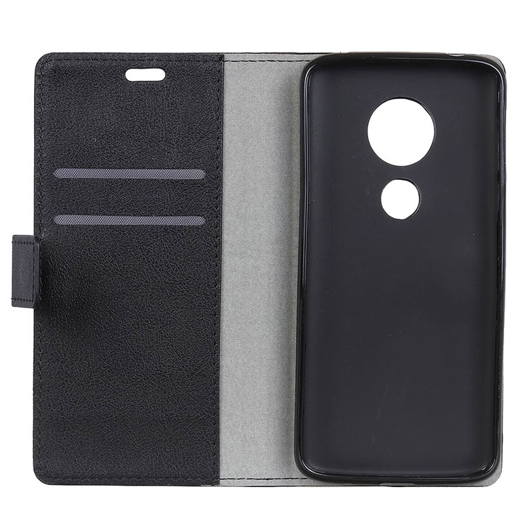 PU Leather Wallet Phone Case for Motorola Moto E5 - Black-4