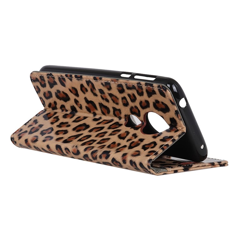 Leopard Wallet Stand Leather Case Cover for Motorola Moto E5 / G6 Play-6