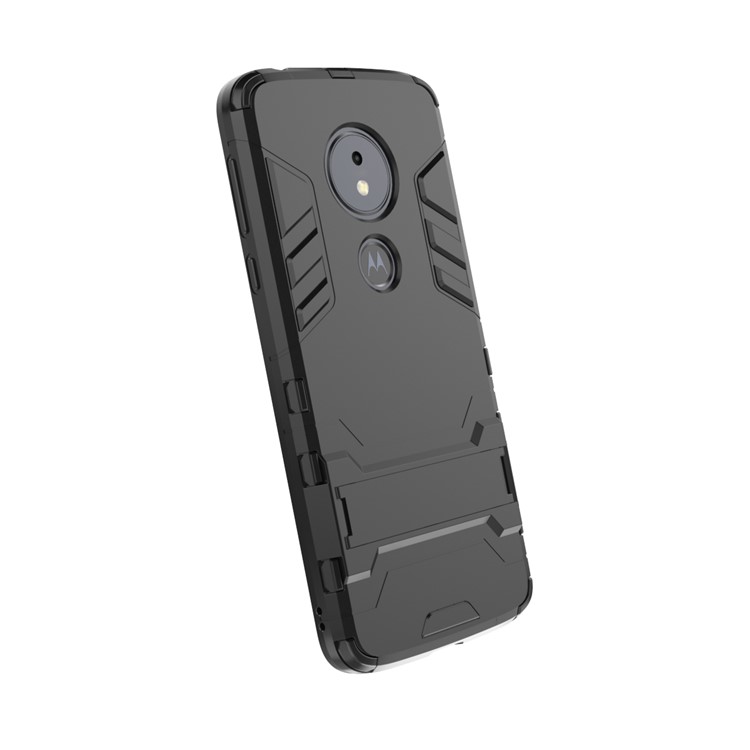 Plastic + TPU Hybrid Case with Kickstand for Motorola Moto E5 / G6 Play - Black-2