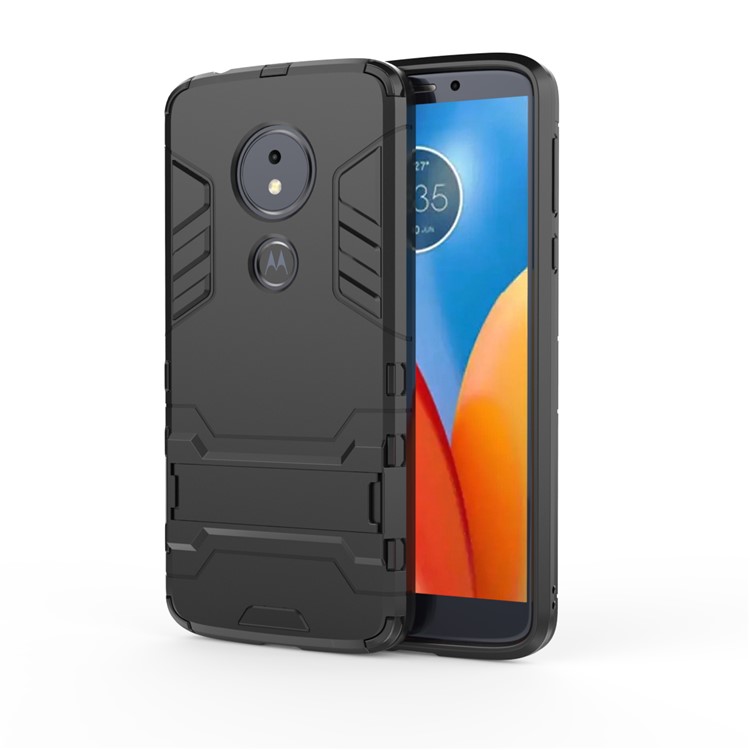 Plastic + TPU Hybrid Case with Kickstand for Motorola Moto E5 / G6 Play - Black-3
