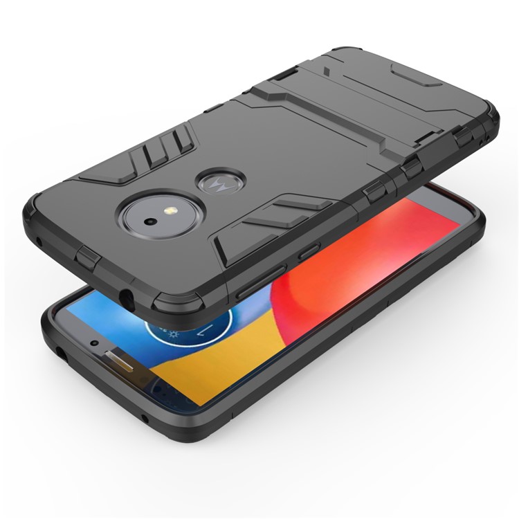 Plastic + TPU Hybrid Case with Kickstand for Motorola Moto E5 / G6 Play - Black-5