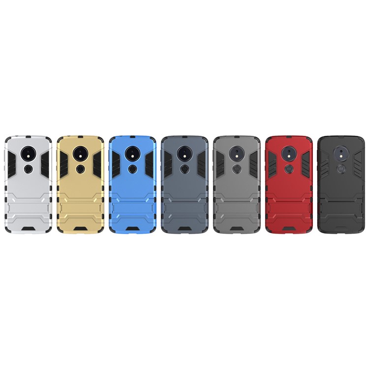 Plastic + TPU Hybrid Case with Kickstand for Motorola Moto E5 / G6 Play - Black-9