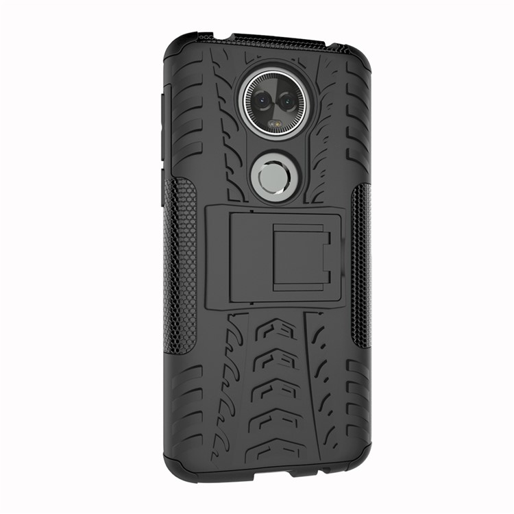 Anti-slip PC + TPU Hybrid Case with Kickstand for Motorola Moto E5 Plus - Black-3