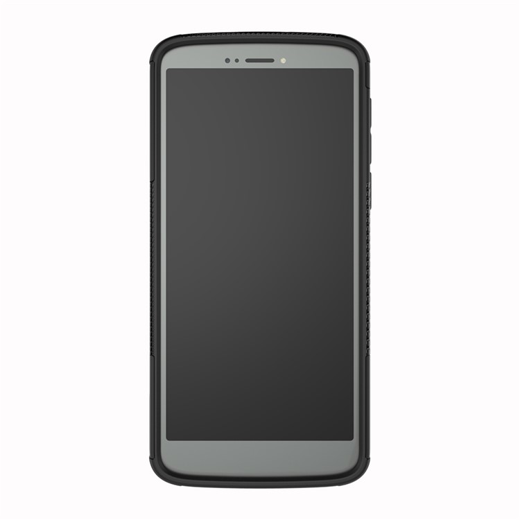Anti-slip PC + TPU Hybrid Case with Kickstand for Motorola Moto E5 Plus - Black-4